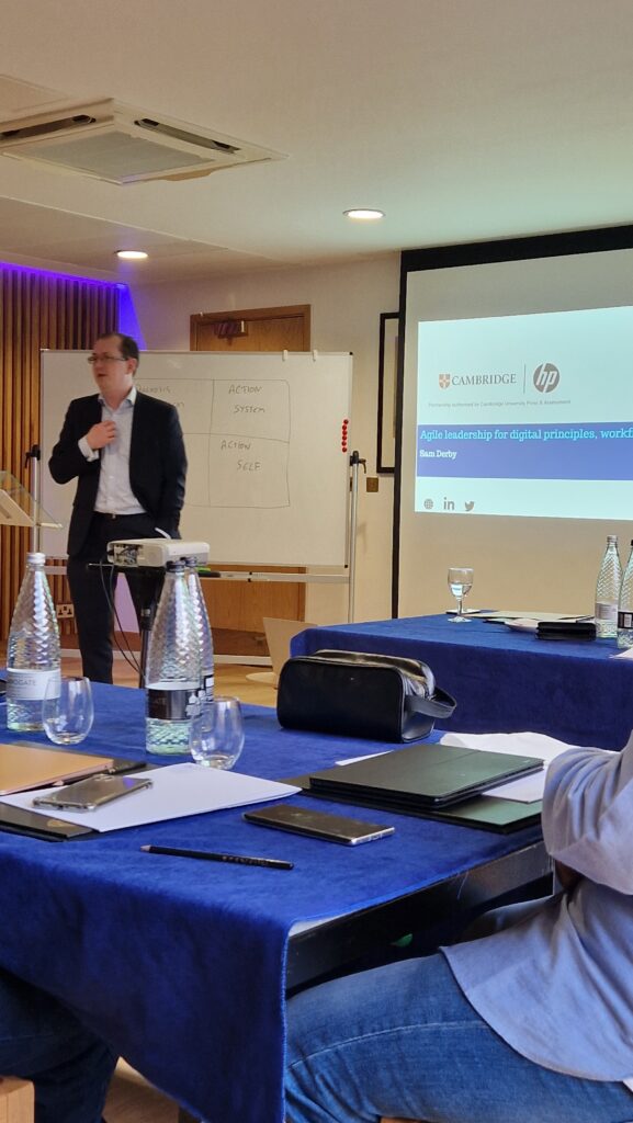 Sam Derby delivering a bespoke professional development course to delegates in Cambridge. 
